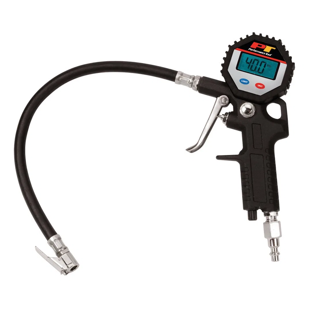 M525 – PERFORM TOOL Air Compressor Tire Inflation Gun, 1/4 Inch Male Air Inlet With Digital 0 To 150 PSI/ 20 To 1000 ...